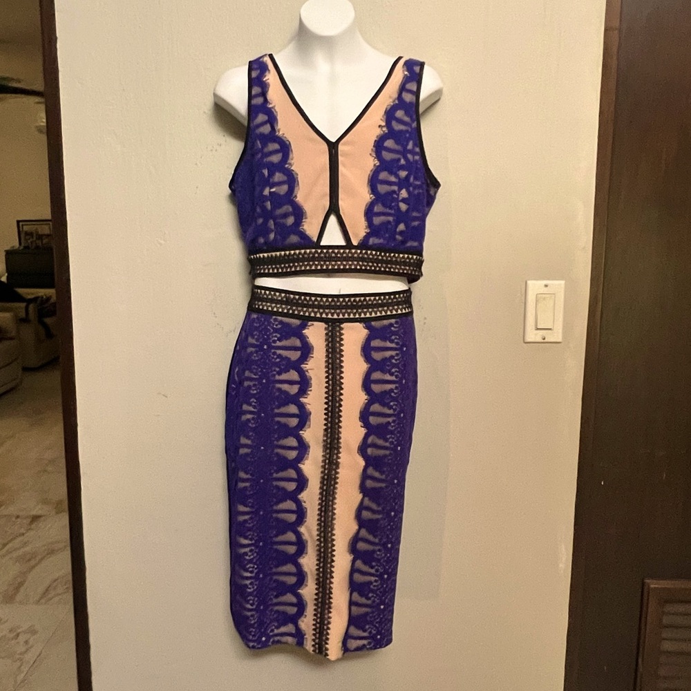 Cropped top and pencil skirt set